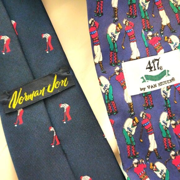 Bundle Of Mens Silk Golf Themed Ties - Picture 2 of 2